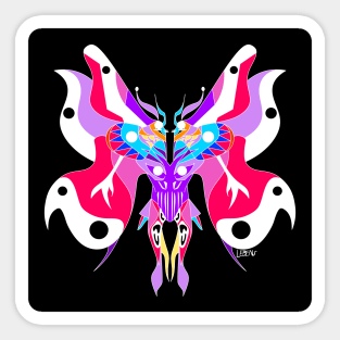 mothman the kaiju in mexican ecopop patterns art Sticker